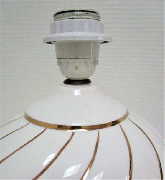 Image 1 of white and gold ceramic lamp by DLG Tommaso Barbie