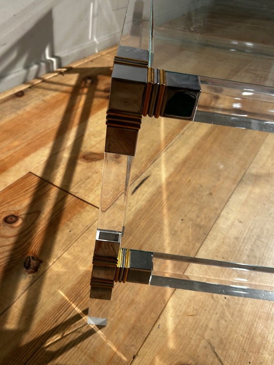 Vintage Coffeetable, Plexiglas Met 2 Glazen Leggers '80's – Salontafels (photo 8 of 15)