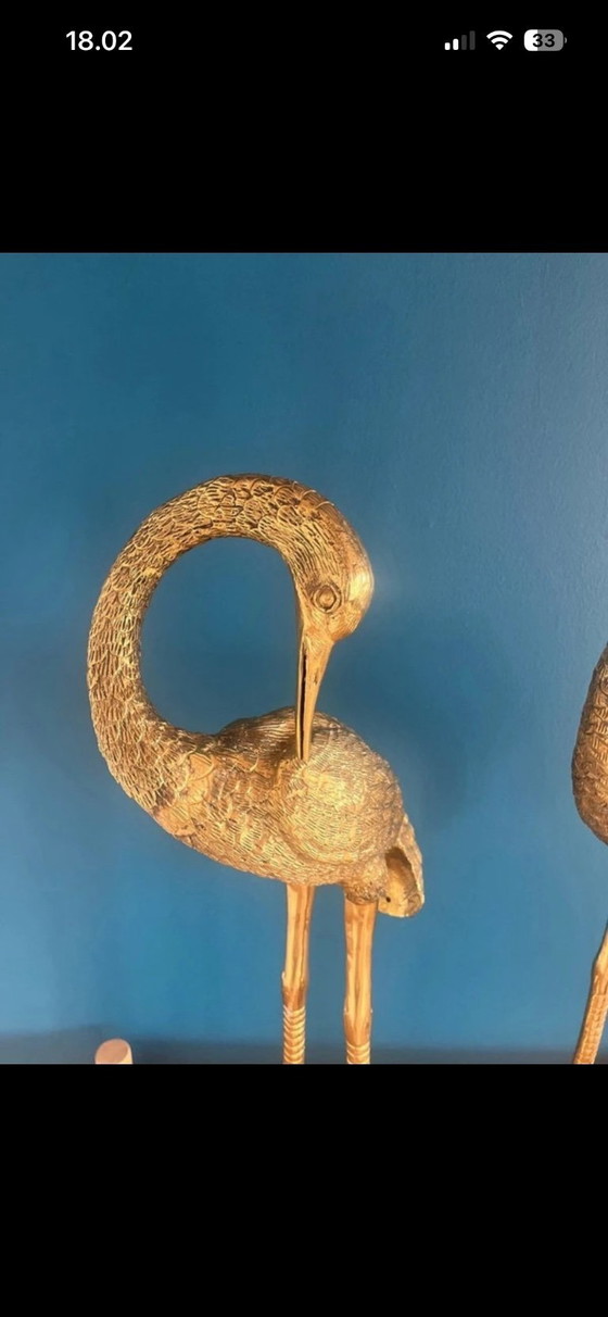 Image 1 of Grues/hérons vintage en laiton