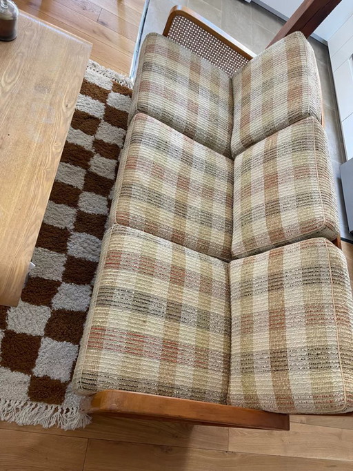 Sofá de caña vintage