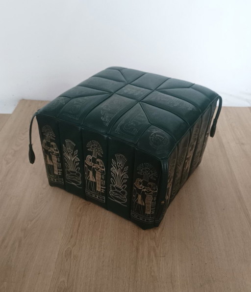 Pouf vintage con motivi egiziani