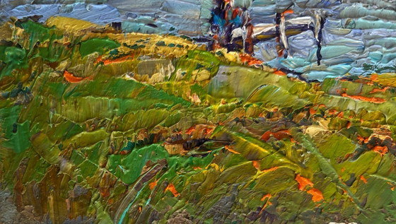 Image 1 of Original Oil Painting Summer River Landscape Sailing on the river