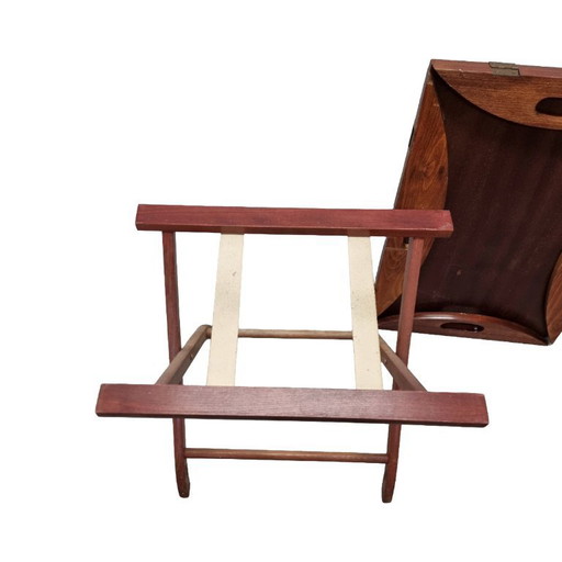 Vintage Mahagoni Couchtisch mit Tablett, 1970er Jahre
