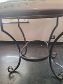 superbe table de jardin terre cuite et fer forgé