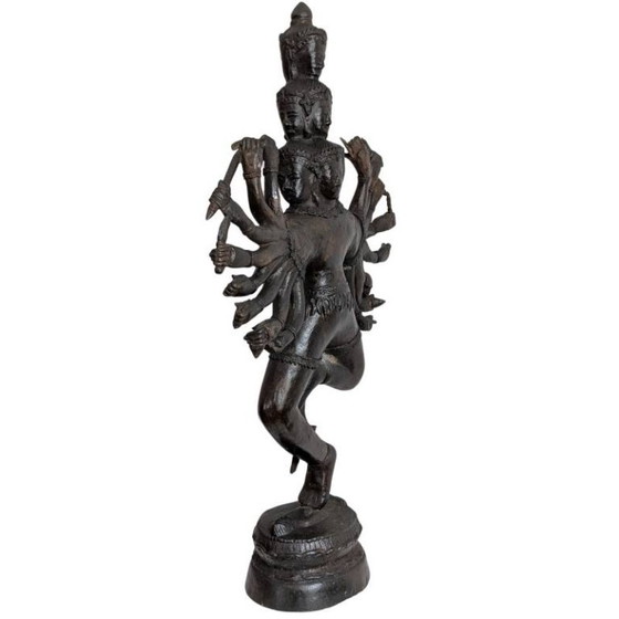 Grote Bronzen Shiva Nataraja – Thailand / Khmer-stijl – 129 – Beeldhouwkunst (photo 4 of 7)