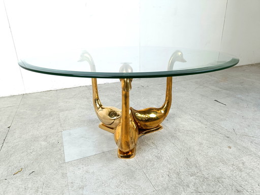 Table basse vintage en laiton