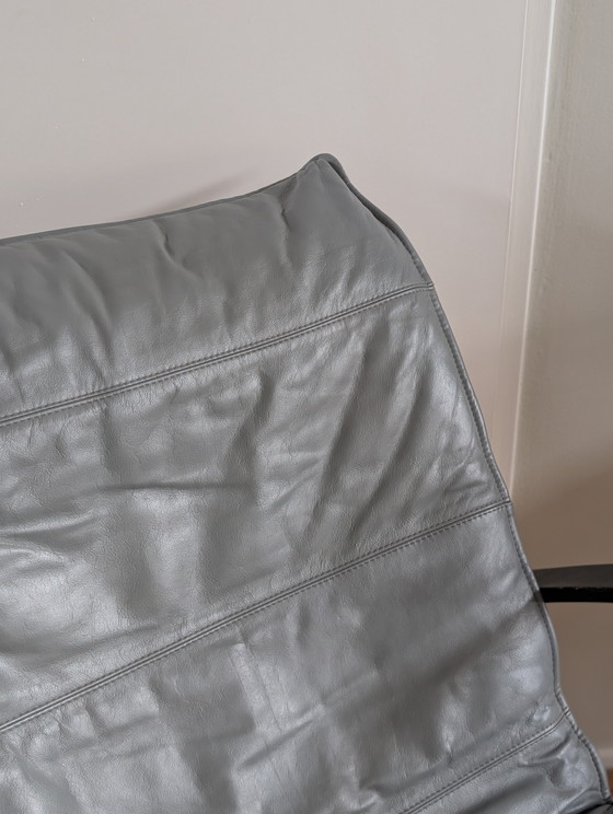 Image 1 of Vintage 1980 Tord Bjorklund Polhem IKEA fauteuil stoel grijs leder