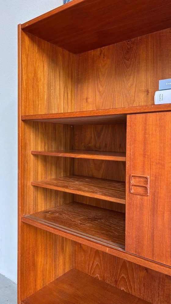 Image 1 of Vintage bookcase sliding doors teak