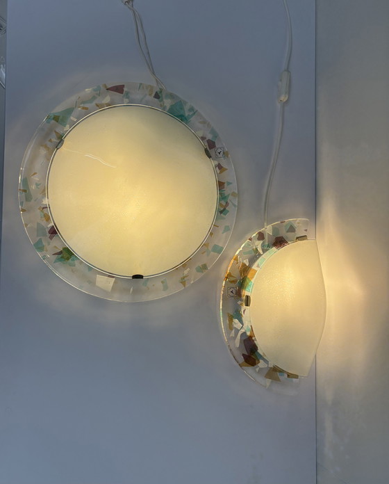 Image 1 of Vetro Artistico Arte Muranese Murano glass lamp set