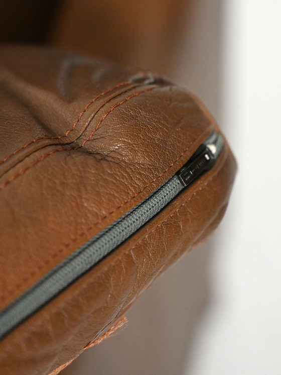 Image 1 of Coppia di poltrone danesi vintage in pelle marrone