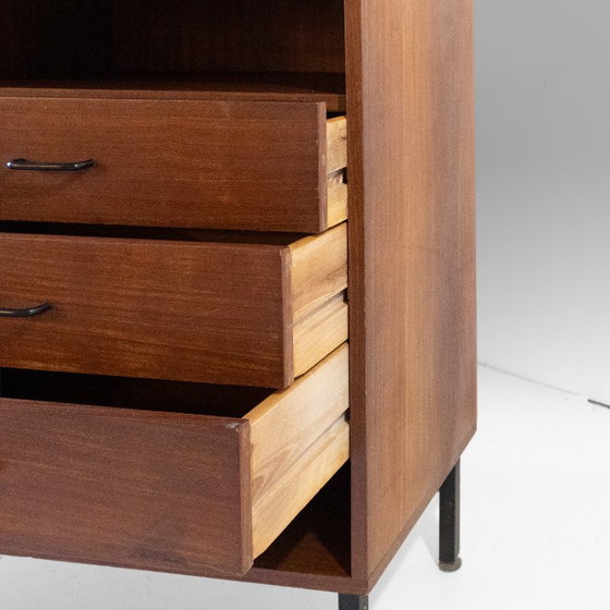 1x Mid-Century Modern Italian Teak Sideboard with Iron Legs & Brass Feet, 1960s – Wood (photo 9 of 14)