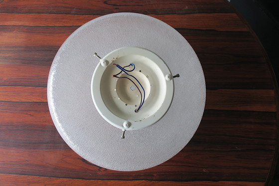 Image 1 of Italiaanse koepel plafondlamp of wandlamp in mat Murano Mazzega glas, 1960