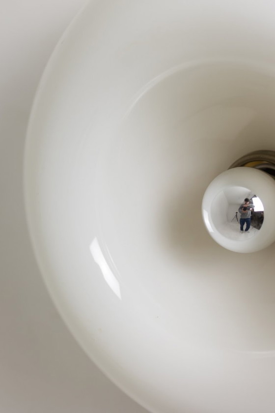 Image 1 of Castiglioni. Pair of opaline glass wall sconces. 20th century.