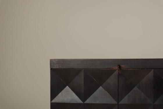 Jean Batenburg for MI Credenza Brutalista in Rovere Ebanizzato, Belgio, Anni '60 – Credenze, Wood (photo 4 of 17)