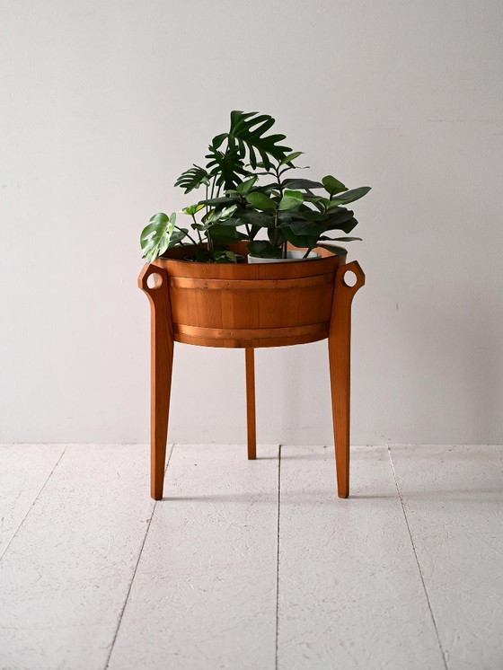 Image 1 of 1960s Scandinavian Teak Planter with Metal Insert