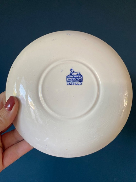 Image 1 of Petrus Regout Maastricht Castillo set of 2 vintage cups and saucers
