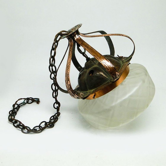 20th Century Glass Pendant Lamp, Austro-Hungary, 1890s – Brass (photo 17 of 24)