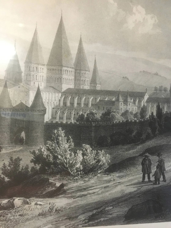 Grabado de la Abadía de Cluny enmarcado por E.Sagot finales del siglo XIX – Decoración de pared, Paper (photo 10 of 11)