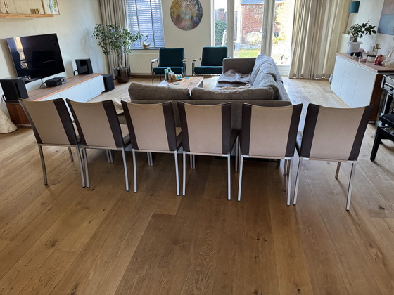 Image 1 of 6 chaises de salle à manger Bert Plantagie en revêtement duo