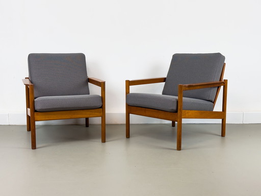 Lounge Chairs In Teak By Kai Kristiansen For Magnus Olesen, 1960S, Set Of 2