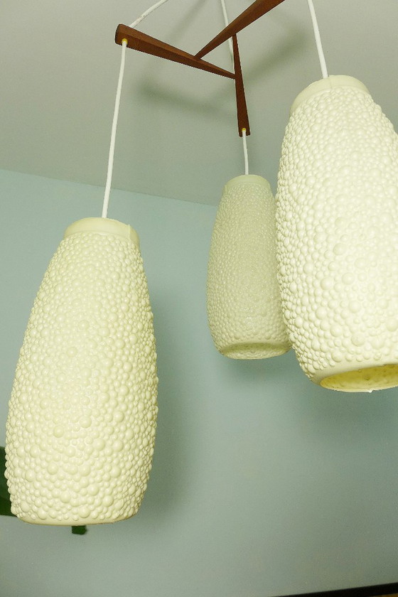 Vintage cascade lamp, 1960s bubble beehive lamp, mid-century pendant lamp – Wood, Plastic (photo 9 of 10)