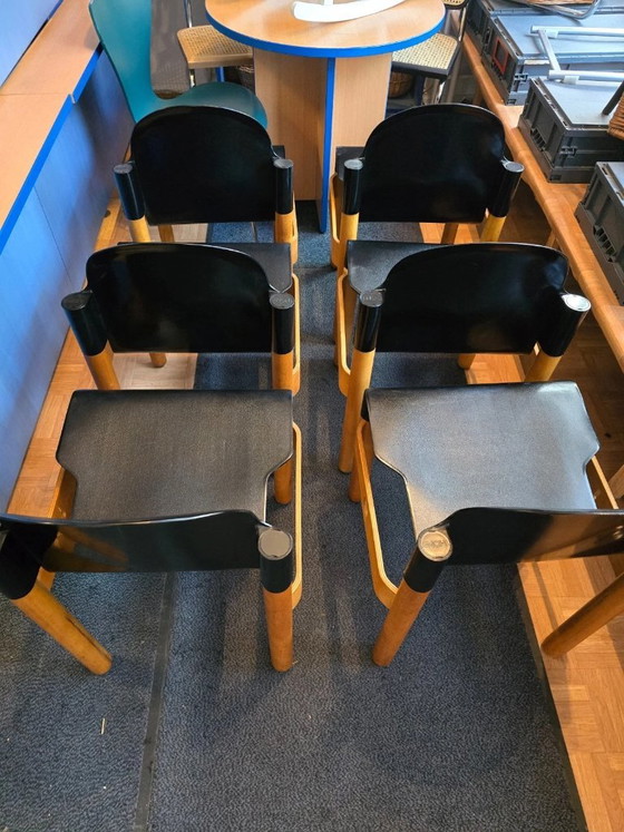6 sedie originali Thonet Flex 2000 di Gerd Lange – impilabili – Sedie da pranzo, Plastica, Legno (photo 6 of 11)