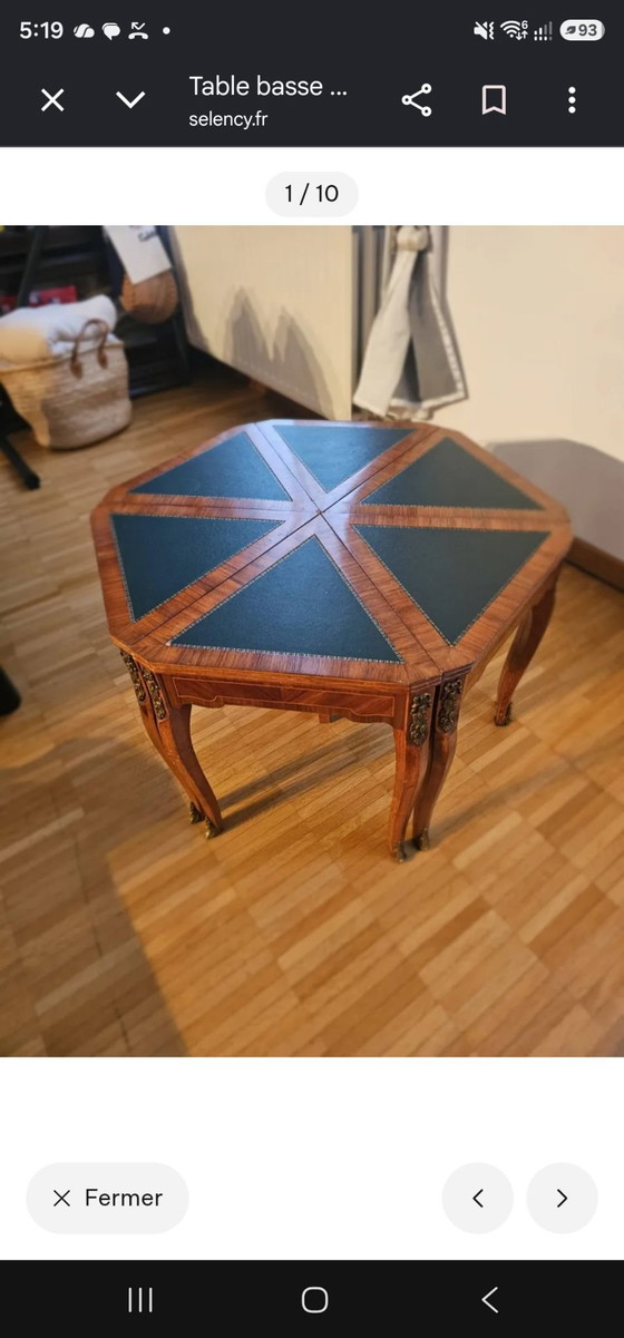 Teilbarer Couchtisch in 6 Teilen, sehr praktisch., Couchtische, Leder, Holz, Braun (Foto 4 von 10)