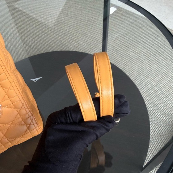Image 1 of DIOR LADY MEDIUM - CANNAGE LAMBSKIN CARAMEL GOLD HARDWARE STRAP
