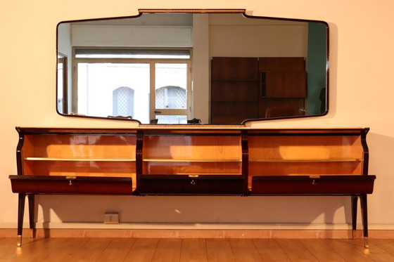 Image 1 of Credenza di metà secolo di Osvaldo Borsani, mogano, palissandro e onice, Italia, anni '50