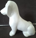 Teckel vintage en céramique italienne – années 1980 – Émail blanc (22 cm)