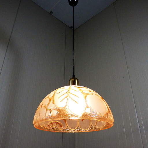 Lampada a sospensione in vetro Peill & Putzler anni '60-'70