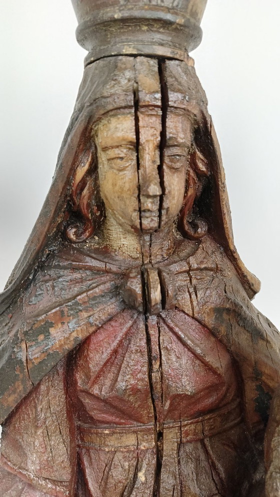 Image 1 of Beautiful 18th-century wooden statue of Mary