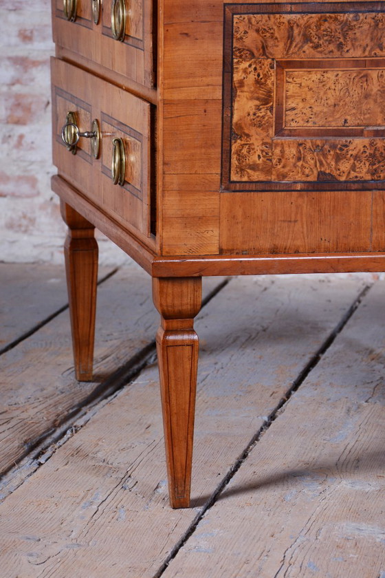 Restauriertes Empire-Sideboard, Kirschholz, wiederbelebter polnischer, tschechischer Stil, 1790er Jahre (photo 6 of 40)
