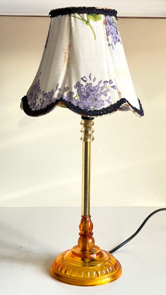Vintage Plexiglas and lilac fabric lamp – Table lamps, Textile (photo 15 of 29)