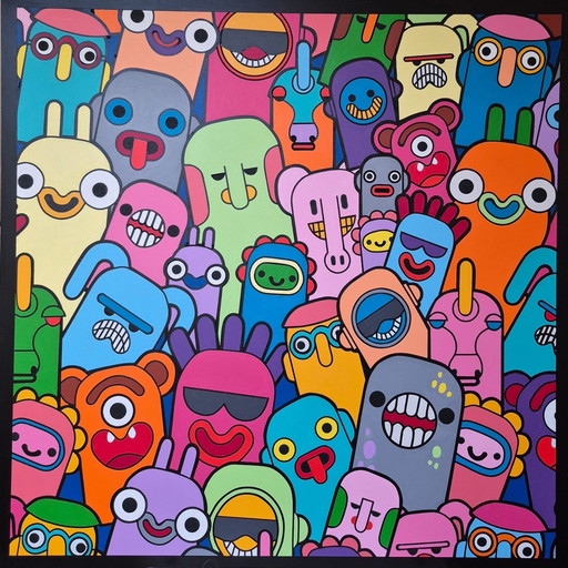 Peinture humoristique Happy Chaos - pop art - Franklin van Dam