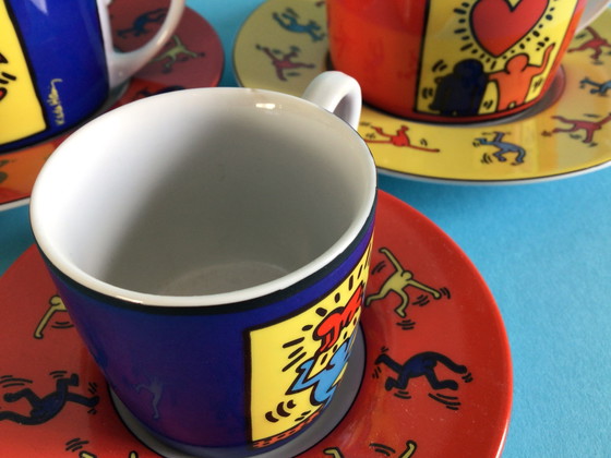 Image 1 of 3 tazze e piattini e tre tazze Keith Haring, Könitz