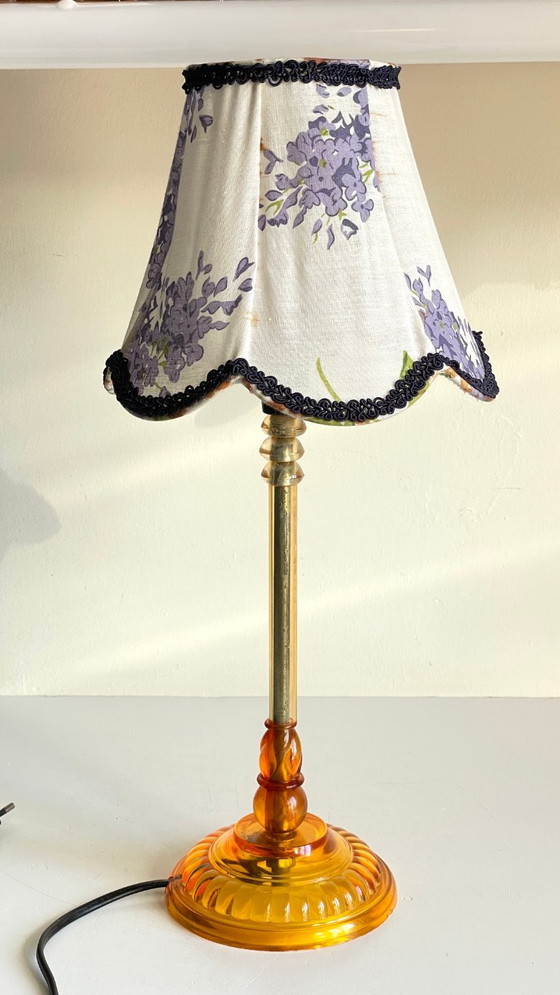 Vintage Plexiglas and lilac fabric lamp – Table lamps, Textile (photo 3 of 29)