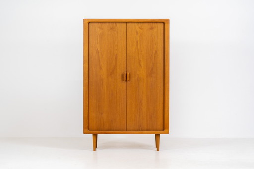 highboard/boekenkast met jaloeziedeuren van CFC Silkeborg (Denemarken, jaren 1960).