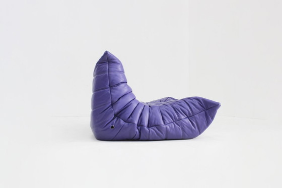 Image 1 of Divano vintage a 2 posti Togo in pelle viola di Ligne Roset, anni '90.
