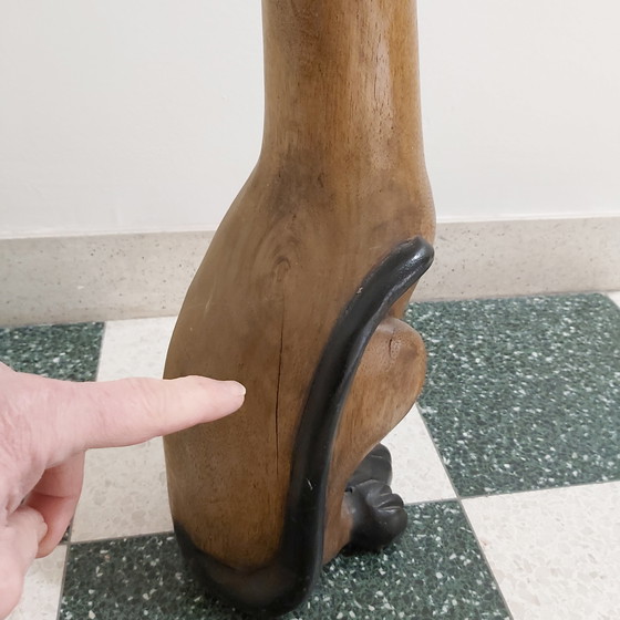 Image 1 of Beautiful big cat in wood carving