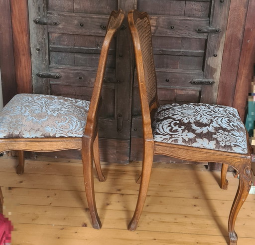 2x Chippendale Stühle – eetkamerstoelen, Rattan, Wood (photo 2 of 6)