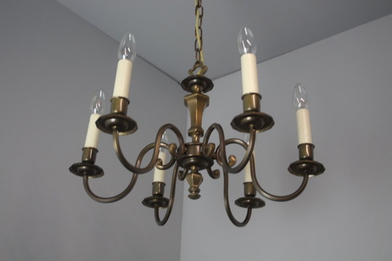 Image 1 of Vintage kroonluchter met zes armen, jaren 1970.