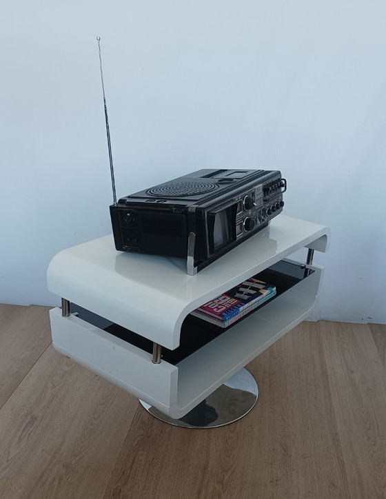 Space Age TV or Side Table – TV furniture, Glass, Metal (photo 7 of 11)