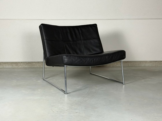 Harvink Hebbes Armchair - black leather, Chrome, Modern (photo 6 of 9)