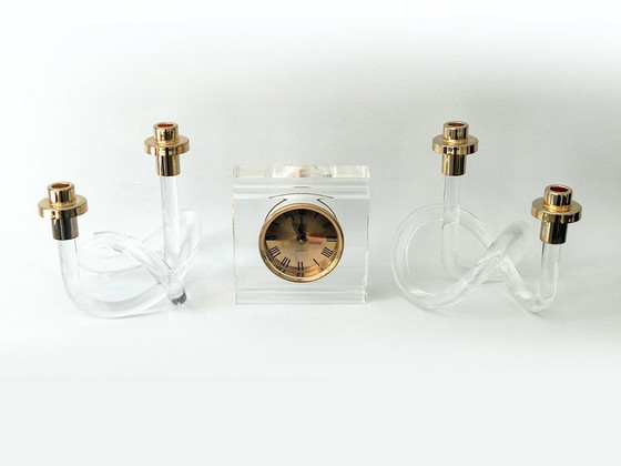 Candlestick Set & Clock Dorothy C. Thorpe – Elaine Bscheider voor Dorothy C. Thorpe, Candle holders, Brass (photo 3 of 18)