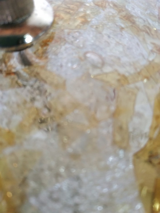 Image 1 of Rare Massive design 70s 'gold leaf' effect ceiling lamp (probably Murano glass).