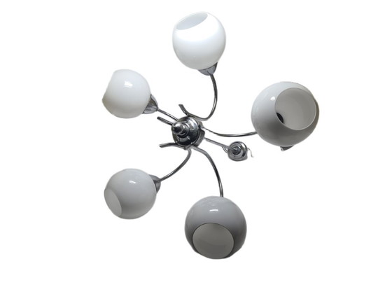 Art Deco Style Chandelier, Poland, 1960s – Glass, Metal (photo 7 of 8)
