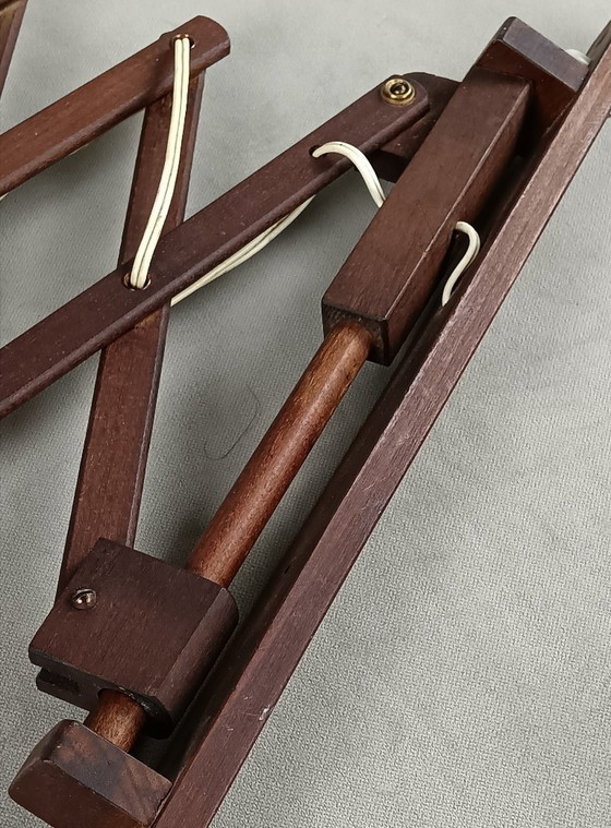 Image 1 of Midcentury modern accordion lamp in solid teak, 1960