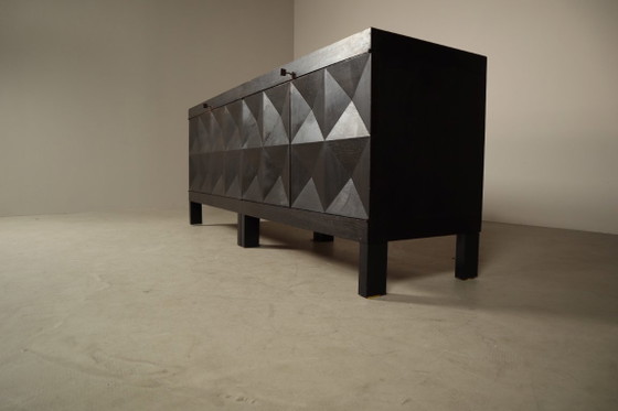 Jean Batenburg for MI Credenza Brutalista in Rovere Ebanizzato, Belgio, Anni '60 – Credenze, Wood (photo 12 of 17)