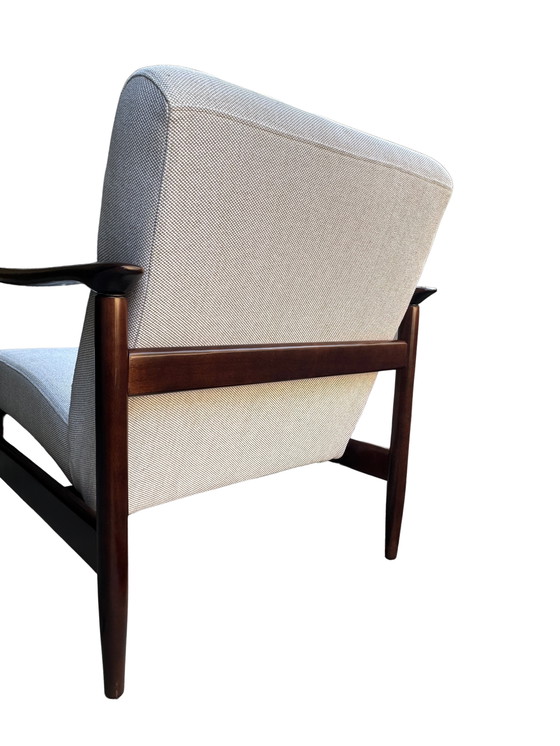 Image 1 of Mid Century Sessel aus beigem Leinen von Edmund Homa, 1960er Jahre, Satz mit zwei Stühlen